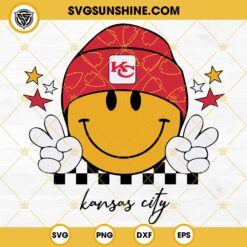 Kansas City Smiley Face SVG, KC Chiefs Football SVG, Chiefs SVG