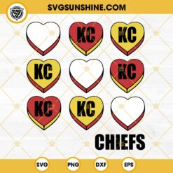 Kc Chiefs Hearts SVG, Kansas City Chiefs Conversation Hearts SVG, Kc Chiefs Valentine SVG