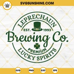 Leprechaun Brewing Co Premium Lucky Spirits SVG, Irish Funny SVG PNG EPS DXF File