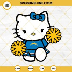 Los Angeles Chargers Hello Kitty Cheerleader SVG PNG DXF EPS Cut Files
