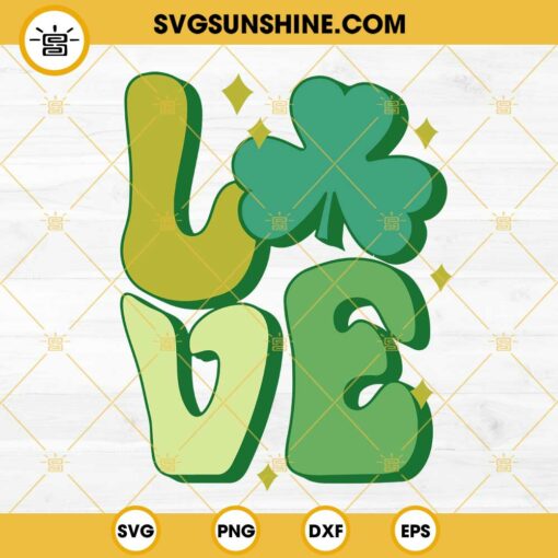 Love Clover Leaf St Patrick’s Day SVG