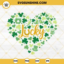 Lucky hearts SVG, Lucky Mickey St Patrick’s Day SVG PNG EPS DXF Files