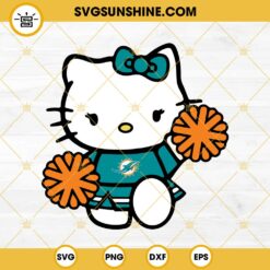 Miami Dolphins Hello Kitty Cheerleader SVG PNG DXF EPS Cut Files