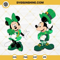 Mickey And Minnie Happy St Patricks Day SVG, Disney Irish SVG PNG DXF EPS