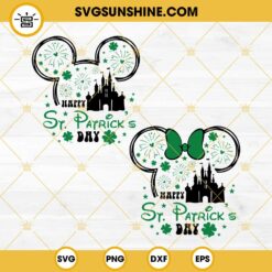 Mickey Minnie Head St Patrick’s Day Bundle SVG, Happy St Patricks Day SVG PNG Files