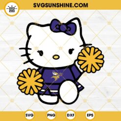 Minnesota Vikings Hello Kitty Cheerleader SVG PNG DXF EPS Cut Files
