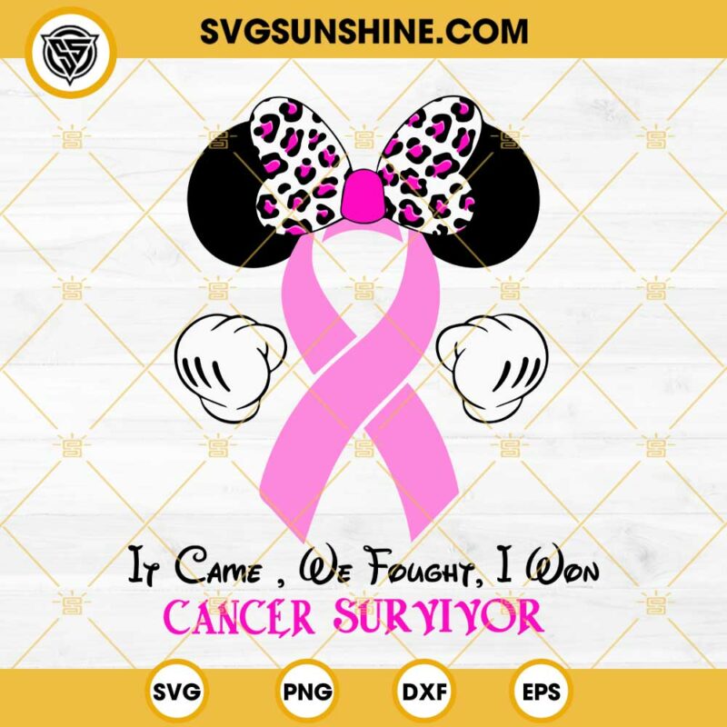 Minnie If Came We Fought I Won Cancer Survivor Svg Minnie Leopard