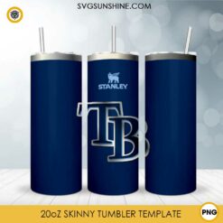 Tampa Bay Rays Stanley Cup 20oz Tumbler Wrap PNG File