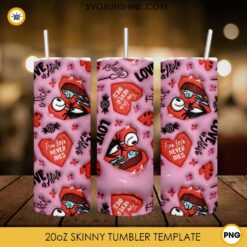 3D Inflated Jack And Sally Tumbler Wrap, Couple Valentine's Day Tumbler Wrap