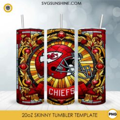 3D Mascot Kansas City Chiefs Football 20oz Tumbler Wrap PNG File