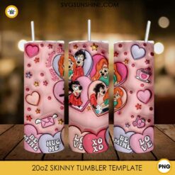 3D Inflated Max And Roxanne Tumbler Wrap, A Goofy Movie Tumbler Wrap, Couple Valentine Tumbler Wrap