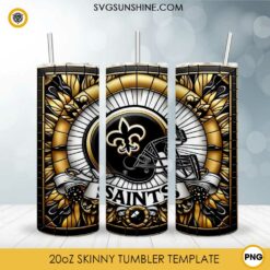 New Orleans Saints Stained Glass Diamond Painting 20oz Tumbler Wrap PNG File