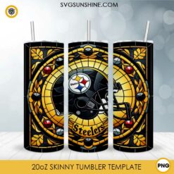 Pittsburgh Steelers Stained Glass Diamond Painting 20oz Tumbler Wrap PNG File