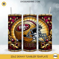 San Francisco 49ers Stained Glass Diamond Painting 20oz Tumbler Wrap PNG File