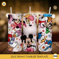 3D Inflated Mickey And Friends Valentines Day Tumbler Wrap, Disney Valentine Tumbler Wrap