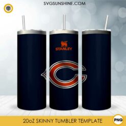 Chicago Bears Stained Glass Diamond Painting 20oz Tumbler Wrap PNG File