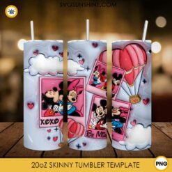 3D Inflated Mickey And Minnie Valentines Day Tumbler Wrap
