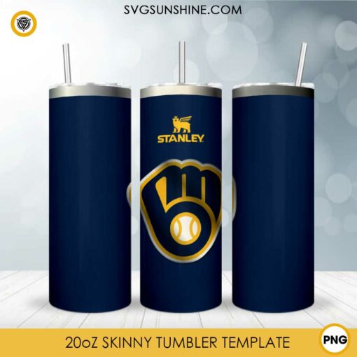 Milwaukee Brewers Stanley Cup 20oz Tumbler Wrap PNG File