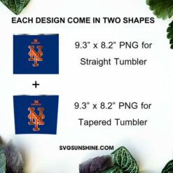 New York Mets Stanley Cup 20oz Tumbler Wrap PNG File