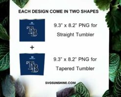 Tampa Bay Rays Stanley Cup 20oz Tumbler Wrap PNG File