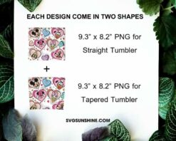 3D Inflated Disney Valentine Tumbler Wrap, Mickey And Friends Valentines Day 20oz Skinny Tumbler PNG