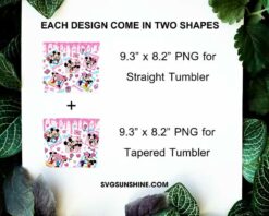 Mickey And Minnie Valentines Day Tumbler Wrap PNG Design