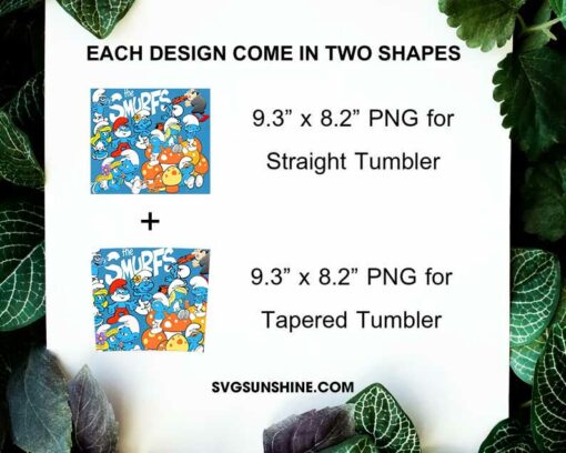 The Smurfs 20oz Skinny Tumbler PNG Design Files