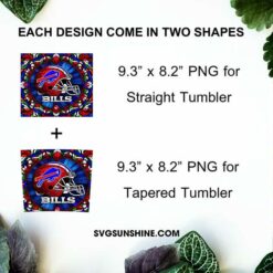 Buffalo Bills Stained Glass Diamond Painting 20oz Tumbler Wrap PNG File