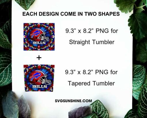 Buffalo Bills Stained Glass Diamond Painting 20oz Tumbler Wrap PNG File