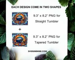 Denver Broncos Stained Glass Diamond Painting 20oz Tumbler Wrap PNG File
