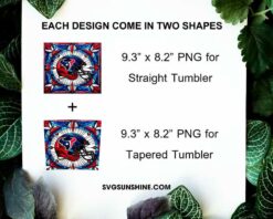 Houston Texans Stained Glass Diamond Painting 20oz Tumbler Wrap PNG File