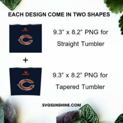 Chicago Bears Football Stanley Cup 20oz Tumbler Wrap PNG File