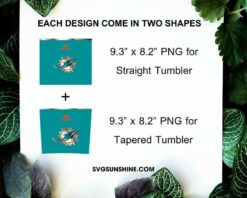 Miami Dolphins Football Stanley Cup 20oz Tumbler Wrap PNG File