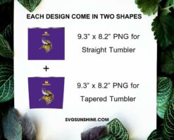 Minnesota Vikings Football Stanley Cup 20oz Tumbler Wrap PNG File