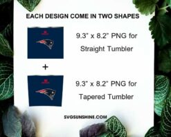 New England Patriots Football Stanley Cup 20oz Tumbler Wrap PNG File