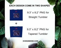 New York Giants Football Stanley Cup 20oz Tumbler Wrap PNG File