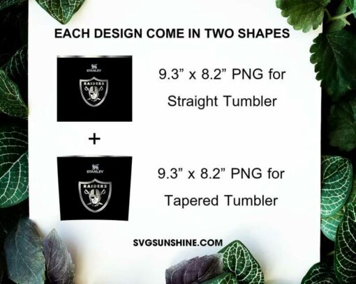 Oakland Raiders Football Stanley Cup 20oz Tumbler Wrap PNG File