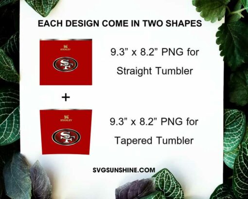 San Francisco 49ers Football Stanley Cup 20oz Tumbler Wrap PNG File