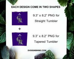 Colorado Rockies Stanley Cup 20oz Tumbler Wrap PNG File