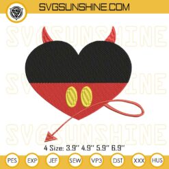 Mickey Heart Valentine Embroidery Design Files