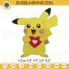 Pikachu Heart Embroidery Designs, Pikachu Valentine’s Day Embroidery Design Files