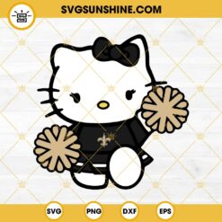 New Orleans Saints Hello Kitty Cheerleader SVG PNG DXF EPS Cut Files