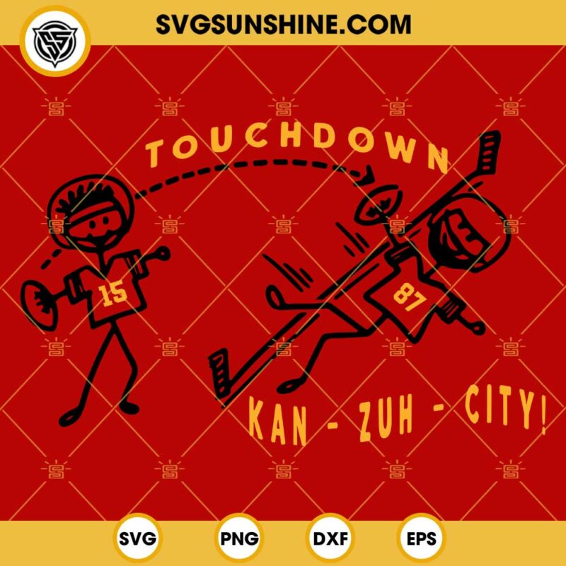 Patrick Mahomes And Travis Kelce Svg Touchdown Kan Zuh City Svg Kansas City Chiefs Svg