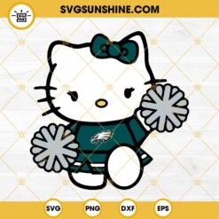 Philadelphia Eagles Hello Kitty Cheerleader SVG PNG DXF EPS Cut Files