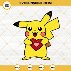 Pikachu Heart Svg, Pikachu Valentine’s Day Svg, Pikachu Svg