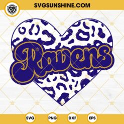 Ravens Leopard Heart SVG, Baltimore Ravens Football SVG, Ravens SVG