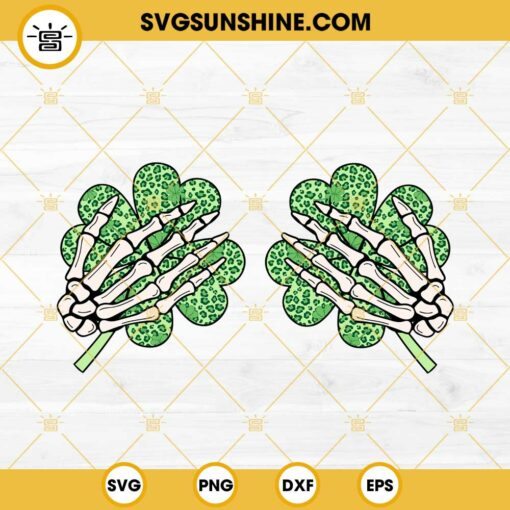 Skeleton Hands Over Boobs St Patrick's Day SVG, Irish Funny SVG PNG EPS DXF File