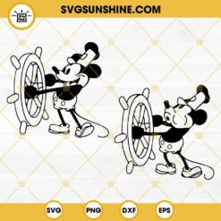 Steamboat Willie Mickey Mouse River Cruises SVG PNG Cut Files