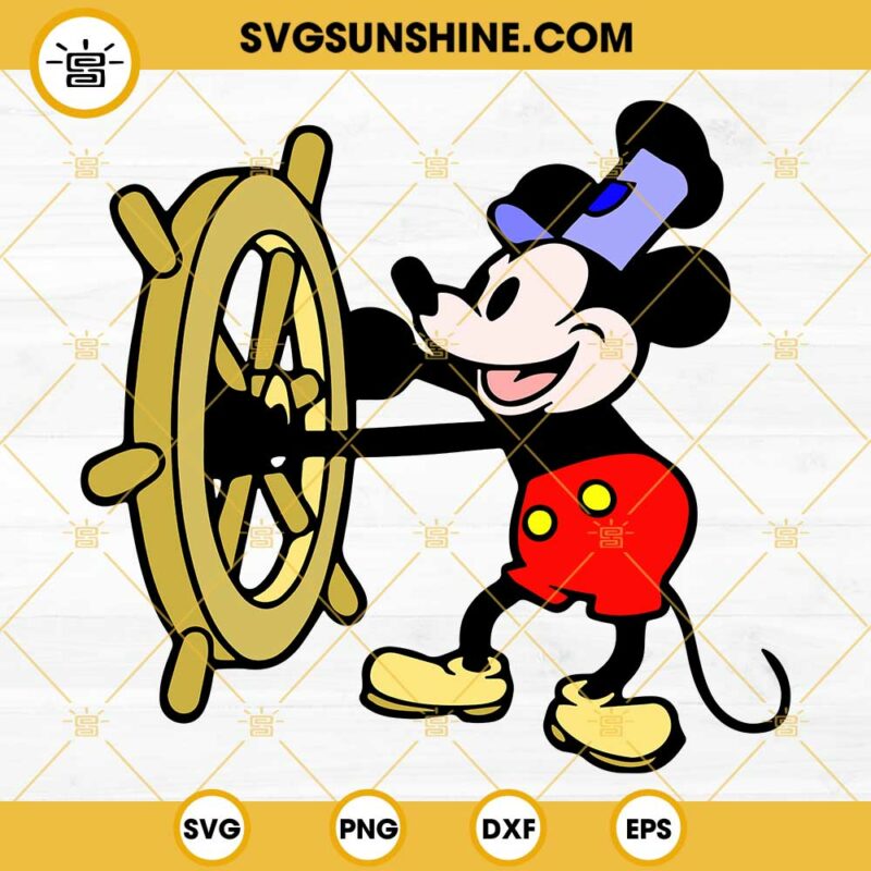 Steamboat Willie SVG, Steamboat Mickey SVG PNG Cut Files