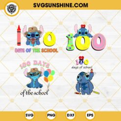 Stitch 100 Days Of School Bundle SVG, Stitch 100th Day Of School SVG, 100 Day SVG